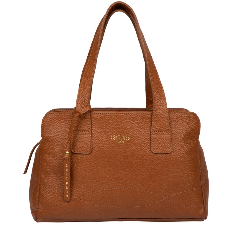 'Sabrina' Tan Leather Handbag