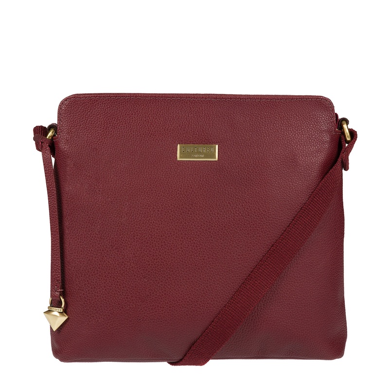 'Solair' Ruby Red Leather Cross-Body Bag