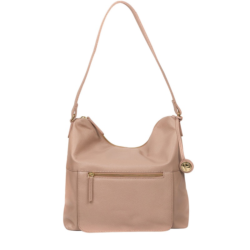 'Tenley' Blush Pink Leather Shoulder Bag