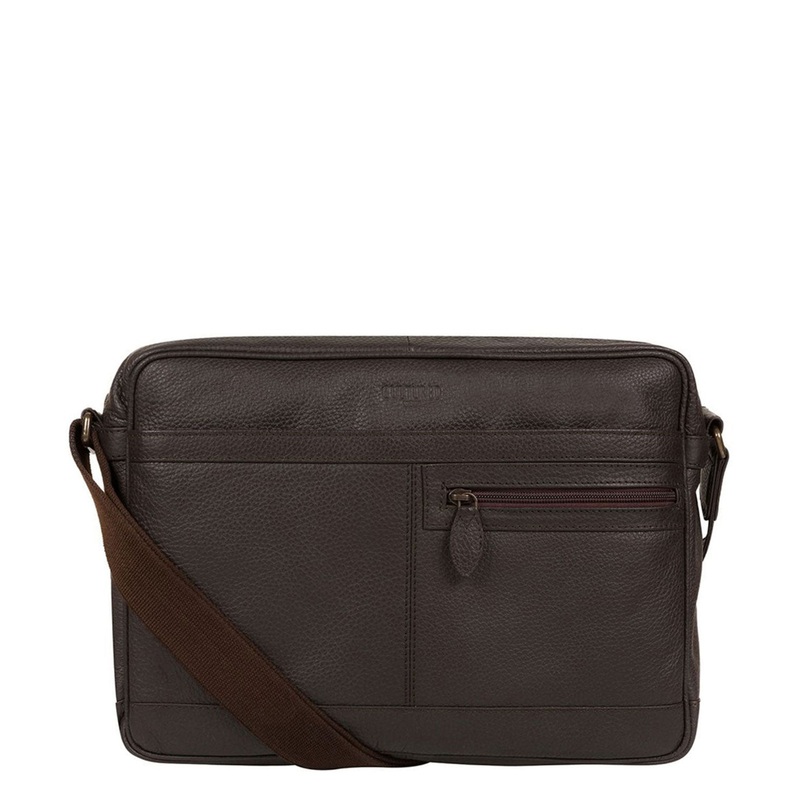 'Trek' Dark Brown Leather Messenger Bag