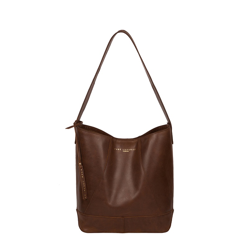 'Tunbridge' Ombr Chestnut Vegetable-Tanned Unlined Leather Shoulder Bag