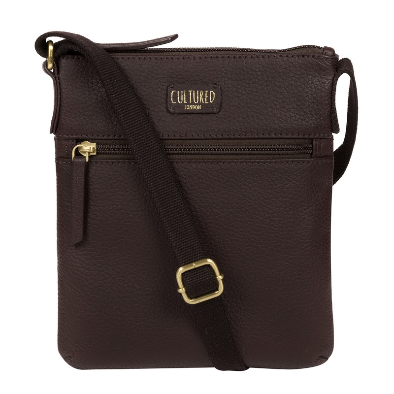 'Zaz' Dark Chocolate Leather Small Cross Body Bag