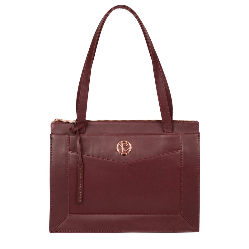 'Zoffany' Burgundy Leather Handbag