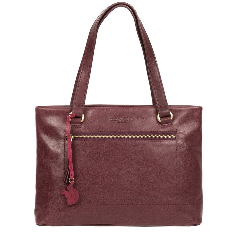 'Alice' Plum Leather Handbag