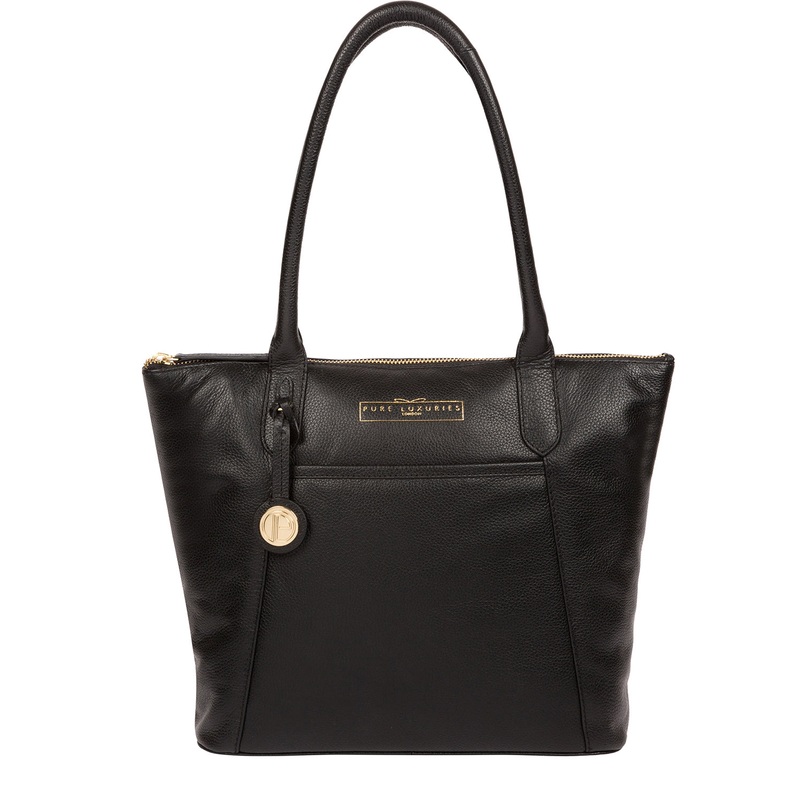 'Atherton' Black Leather Tote Bag
