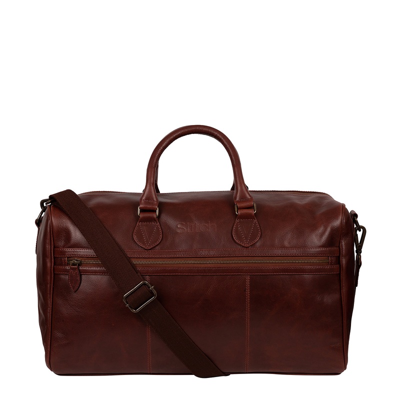 'Aviator' Dark Chestnut Leather Holdall