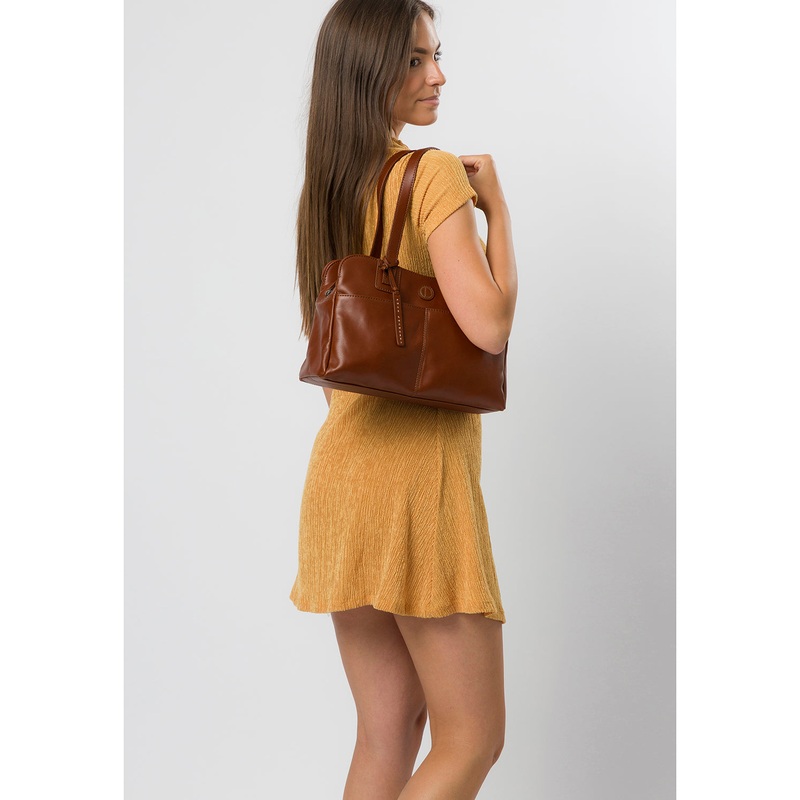 'Beacon' Vintage Cognac Leather Handbag