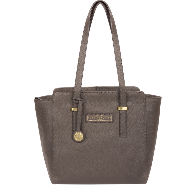 'Bramhall' Grey Leather Handbag