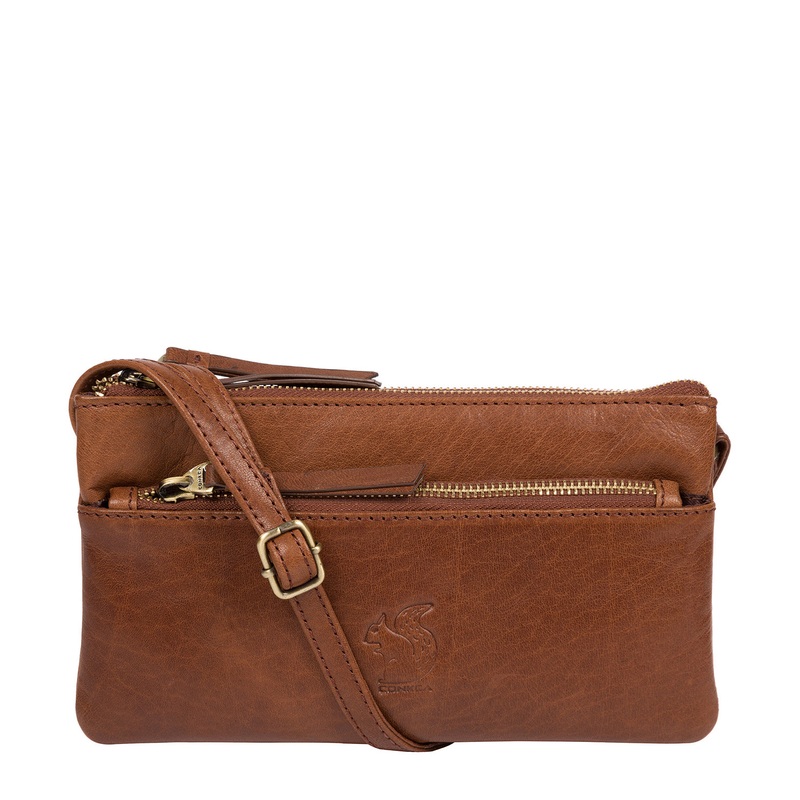 'Carrilo' Conker Brown Leather Cross Body Bag