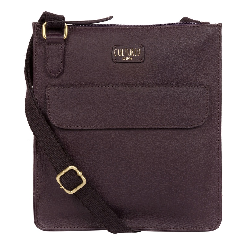 'Celeste' Plum Leather Small Cross Body Bag