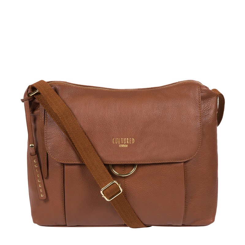 'Chancery' Dark Tan Leather Shoulder Bag
