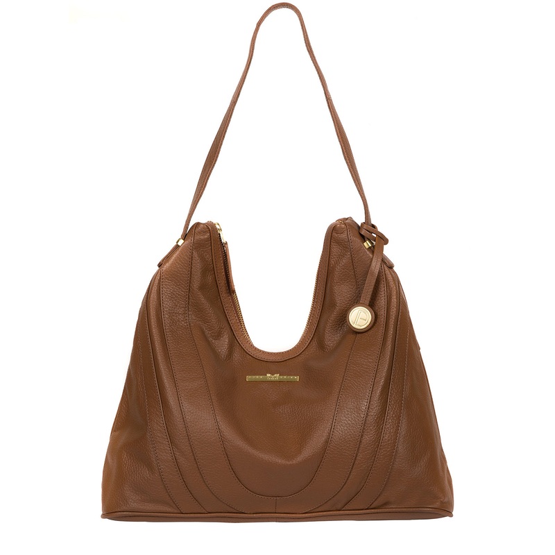 'Claire' Tan Leather Shoulder Bag