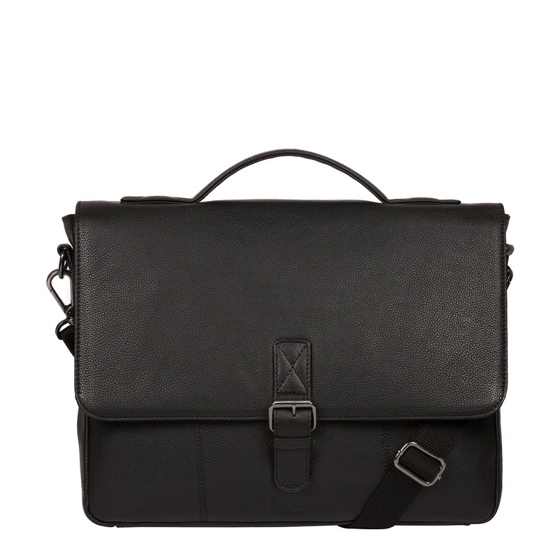 'Clarke' Black Leather Workbag