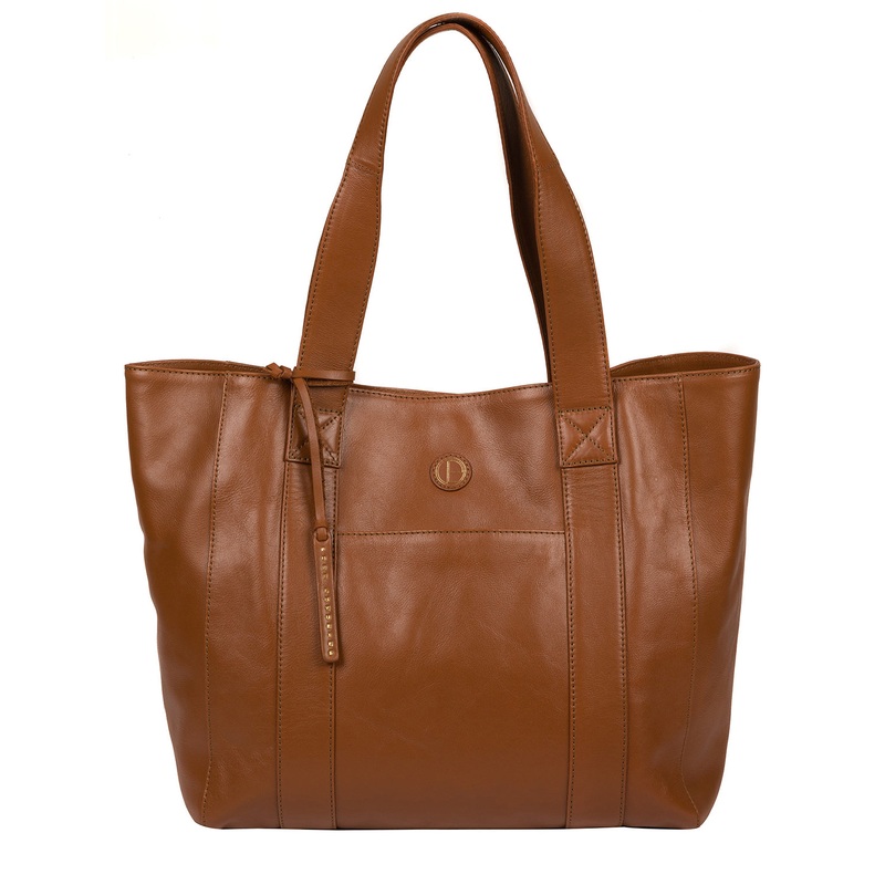 'Cranbrook' Vintage Dark Tan Leather Tote Bag