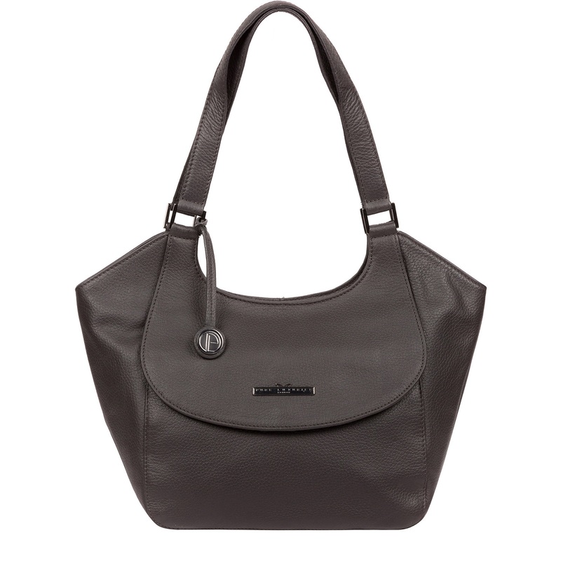'Denisa' Slate Leather Tote Bag