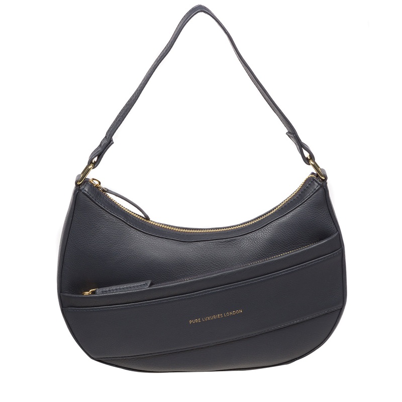 'Emma' Navy Nappa Leather Grab Bag