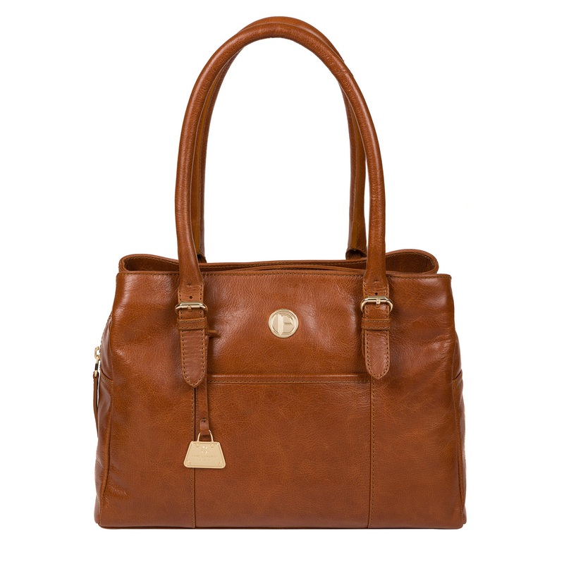 'Fleur' Hazelnut Leather Handbag