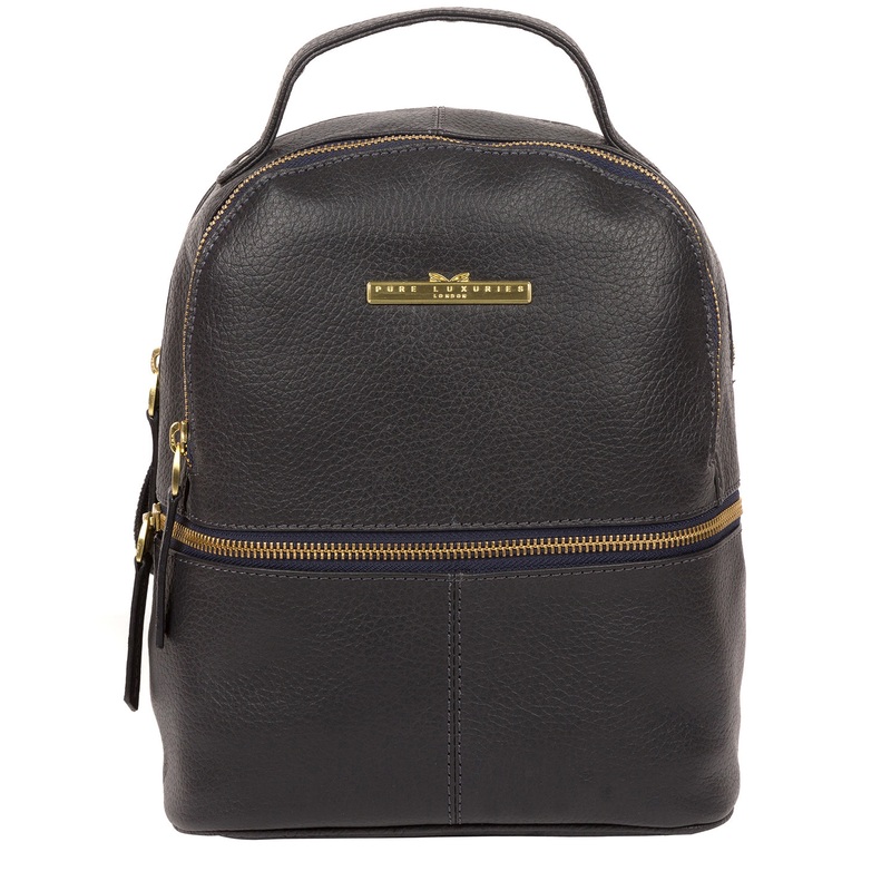 'Gloria' Midnight Blue Leather Backpack