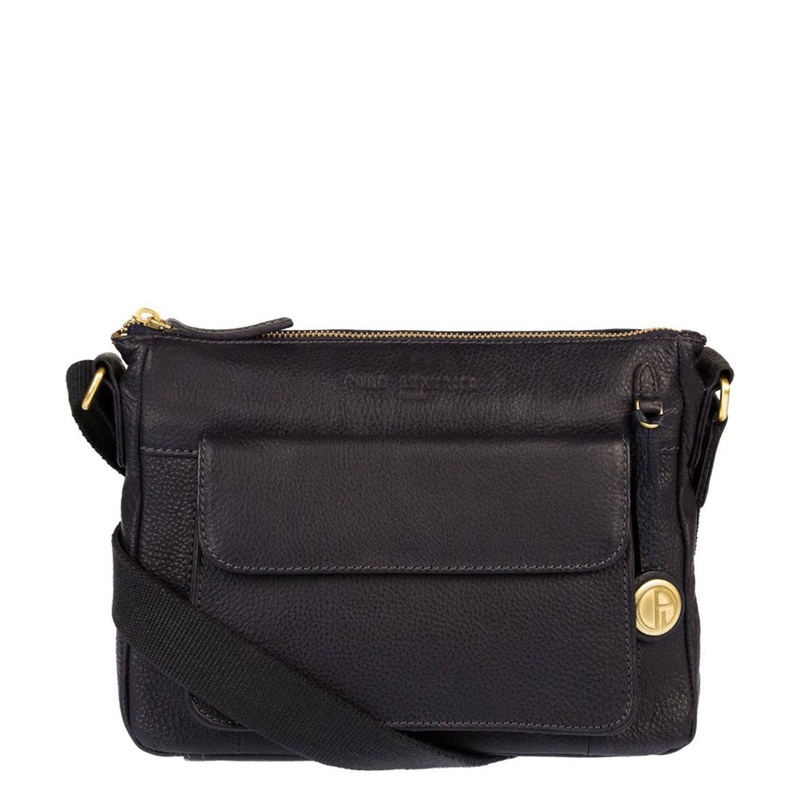 'Guildford' Navy & Gold Leather Cross Body Bag