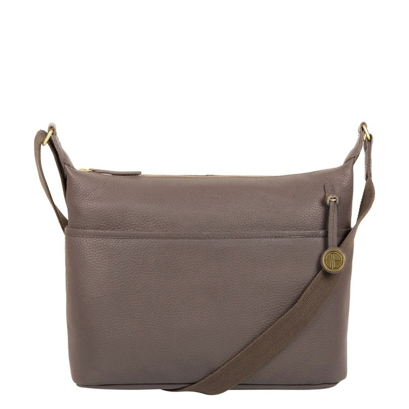 'Helmsley' Grey Leather Shoulder Bag