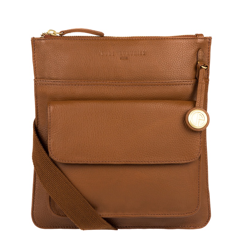 'Jarrow' Tan & Gold-Coloured Detail Bag