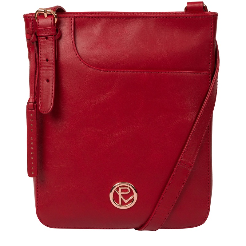'Kahlo' Cherry Leather Cross Body Bag