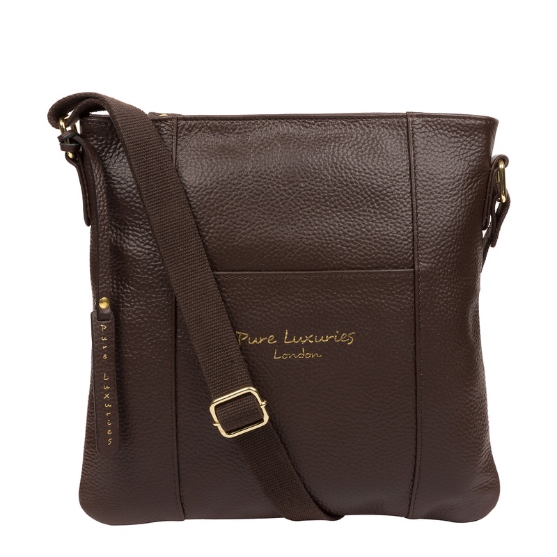 'Kayley' Chocolate Leather Cross Body Bag