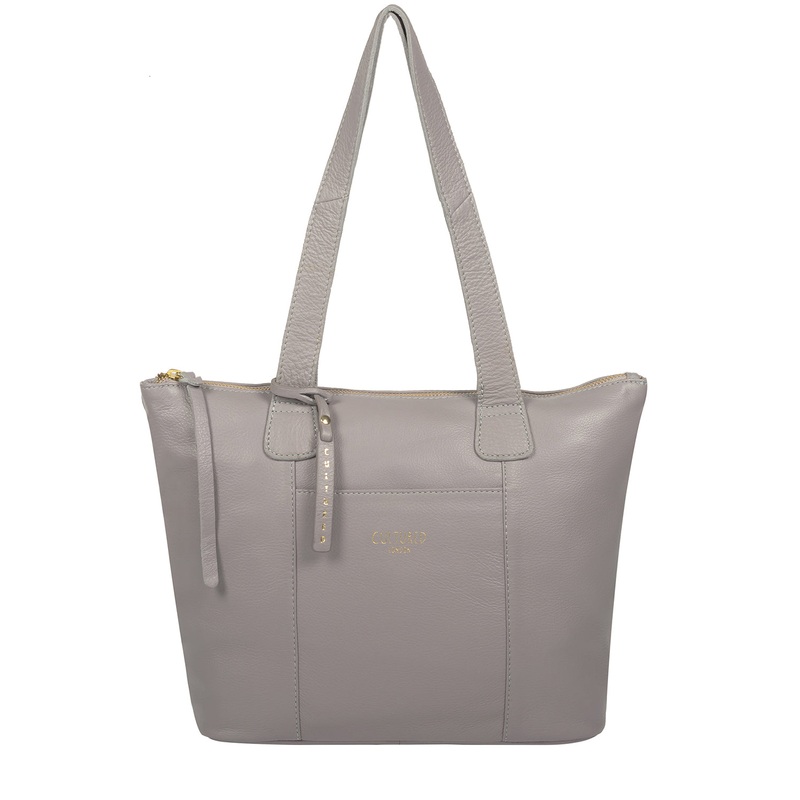 'Kensal' Grey Leather Handbag