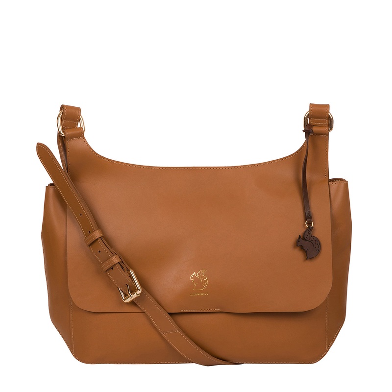'Leto' Saddle Tan Vegetable-Tanned Leather Cross Body Bag
