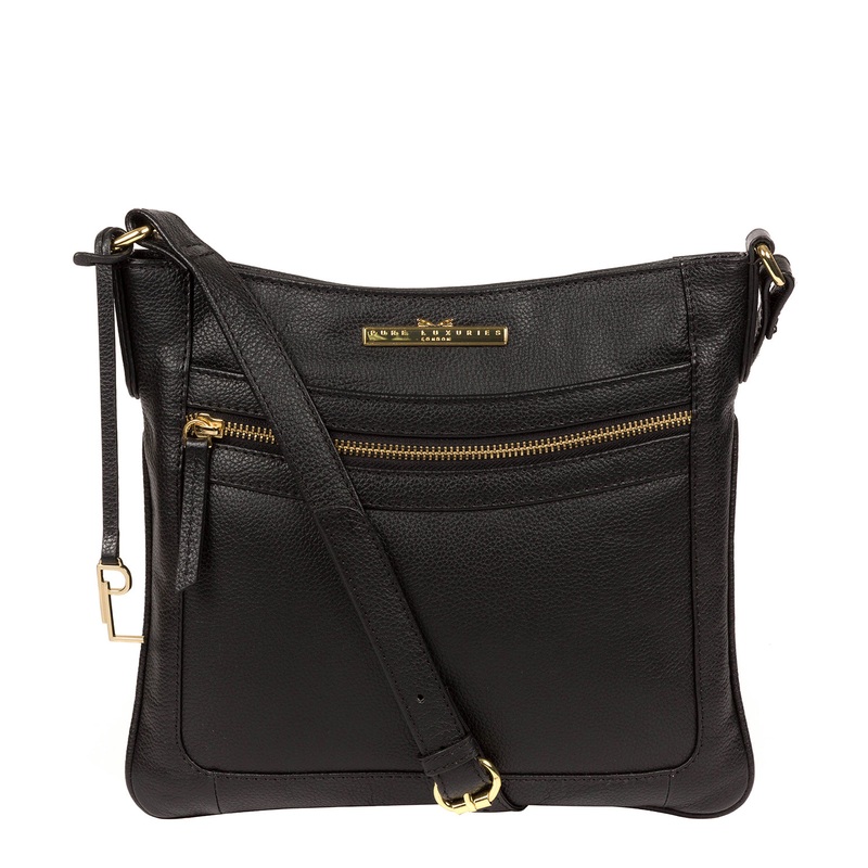 'Lewes' Black Leather Cross Body Bag