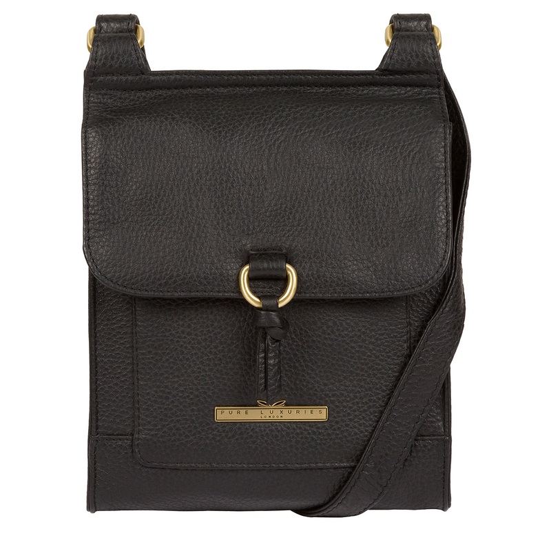 'Mabel' Black Leather Cross Body Bag