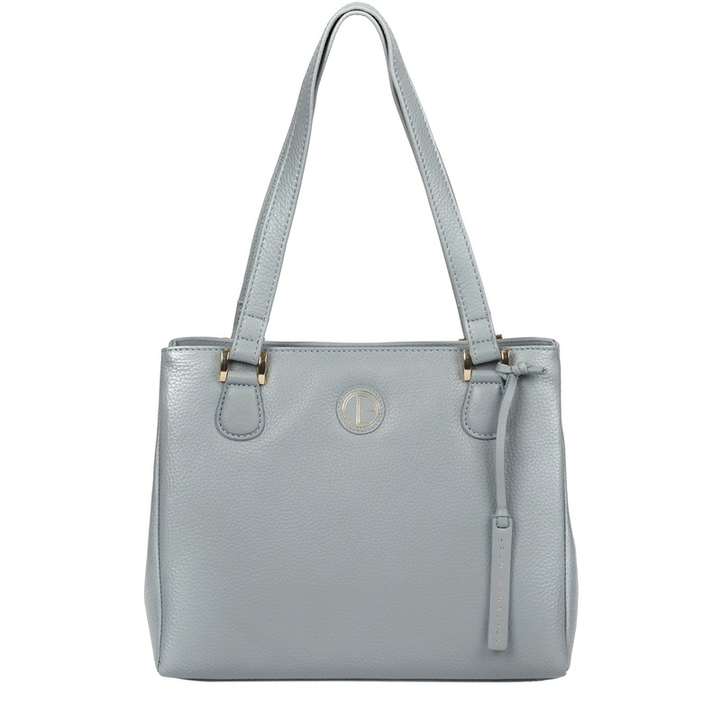 'Milana' Cashmere Blue Leather Handbag