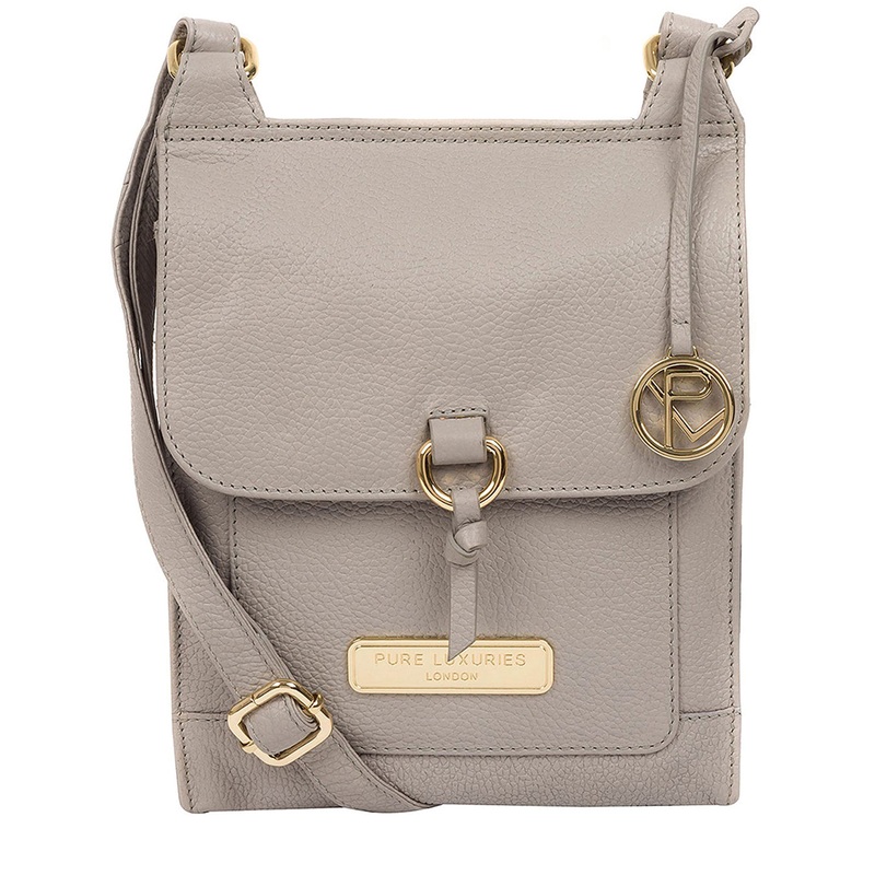 'Naomi' Grey Leather Cross Body Bag