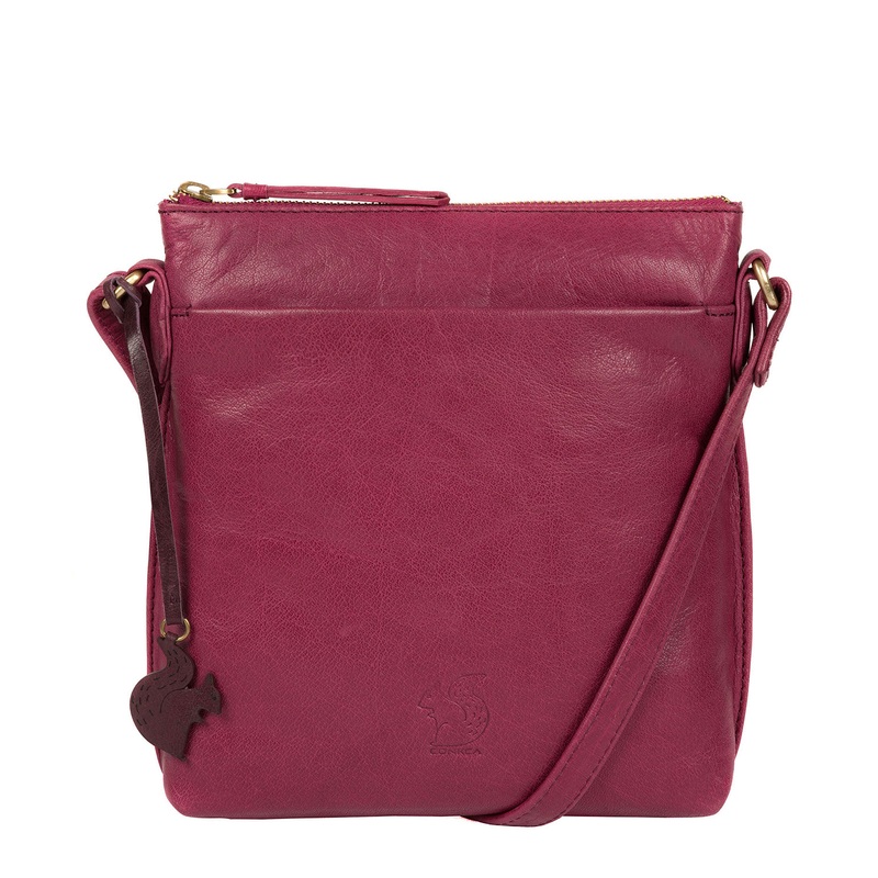 'Nikita' Orchid Leather Cross Body Bag