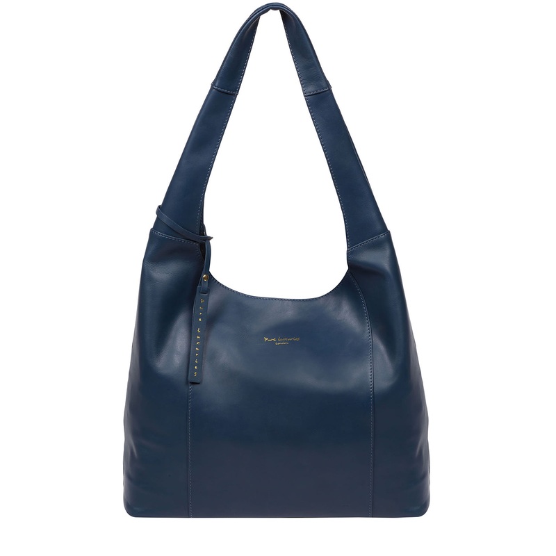 'Nina' True Blue Leather Shoulder Bag