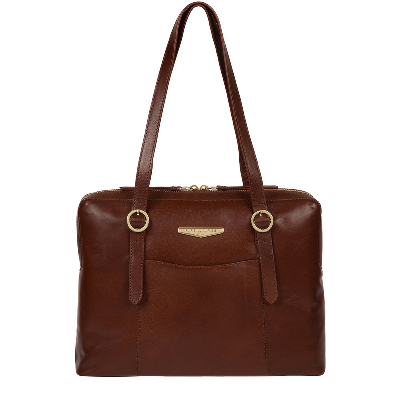 'Ornella' Italian Tan Vegetable-Tanned Leather Handbag