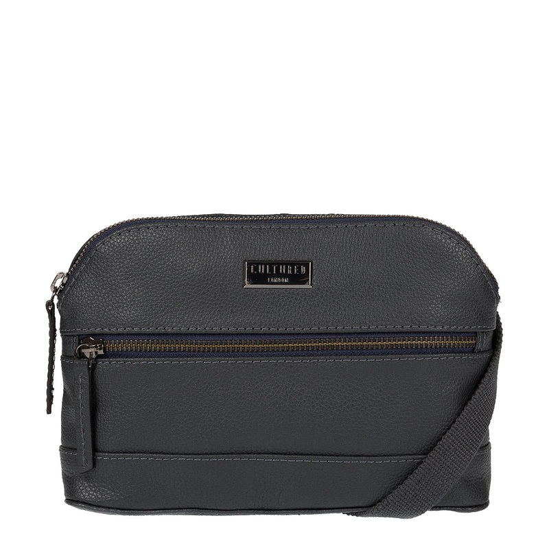 'Parma' Navy Small Leather Cross-Body Bag