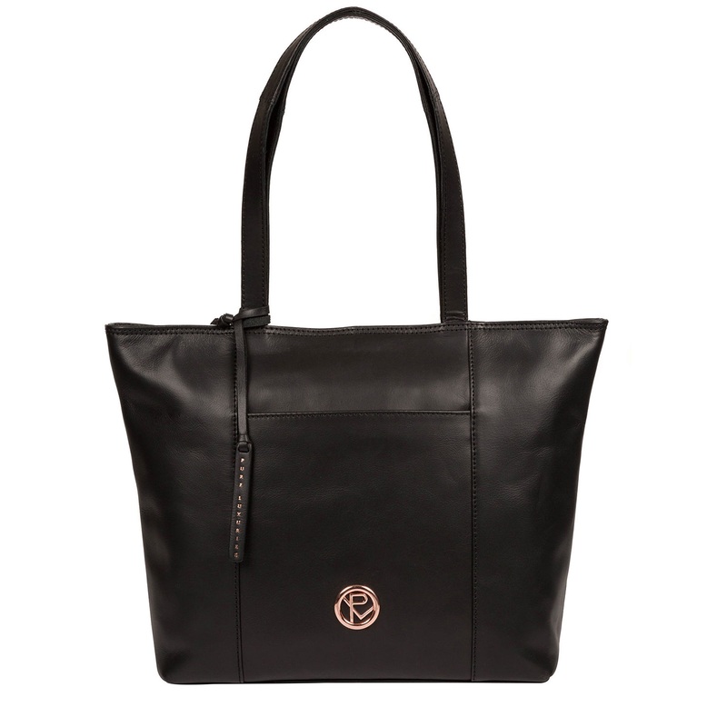 'Pimm' Black Leather Tote Bag
