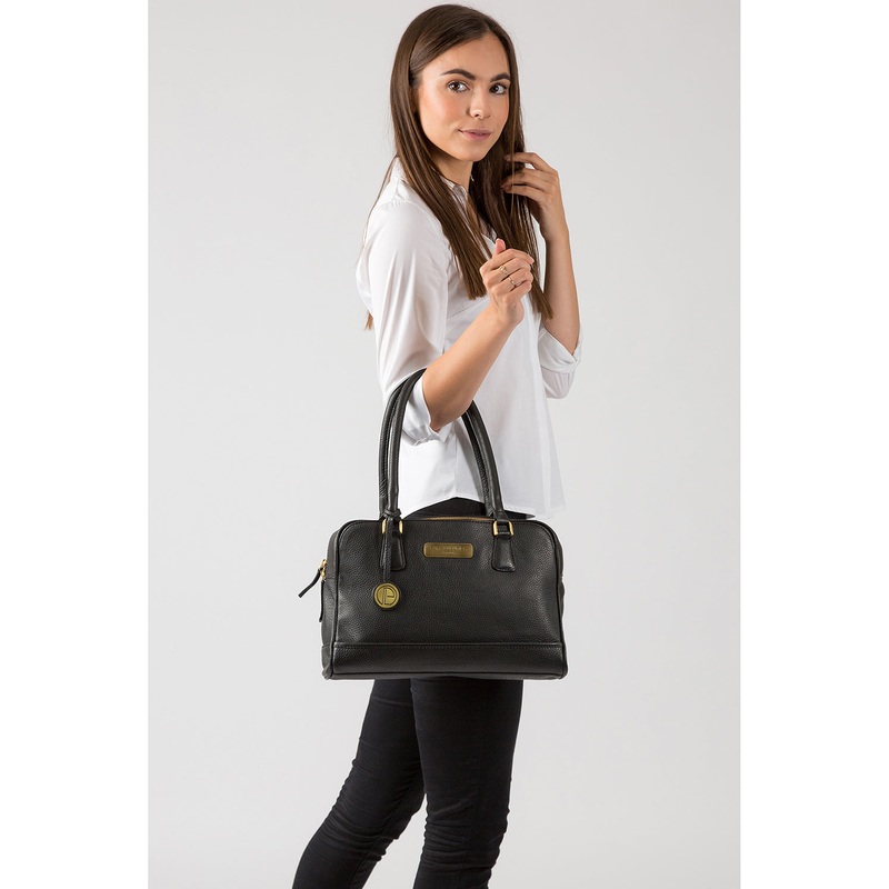 'Poole' Black Leather Handbag