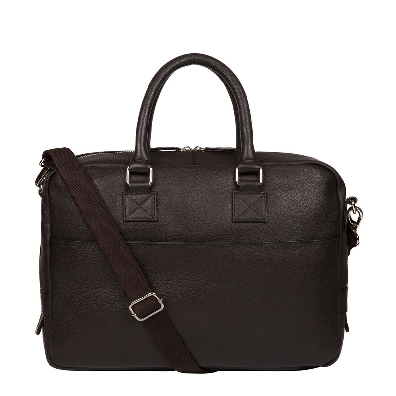 'Reagan' Dark Brown Leather Workbag