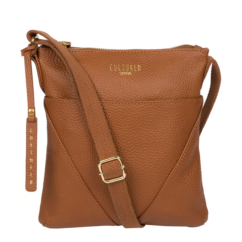 'Rebecca' Tan Leather Cross Body Bag