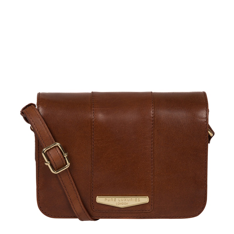 'Rosana' Italian Tan Vegetable-Tanned Leather Cross Body Bag