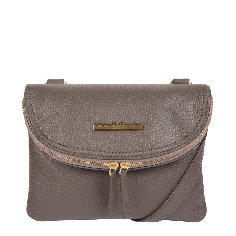'Sheryl' Grey Leather Cross Body Bag