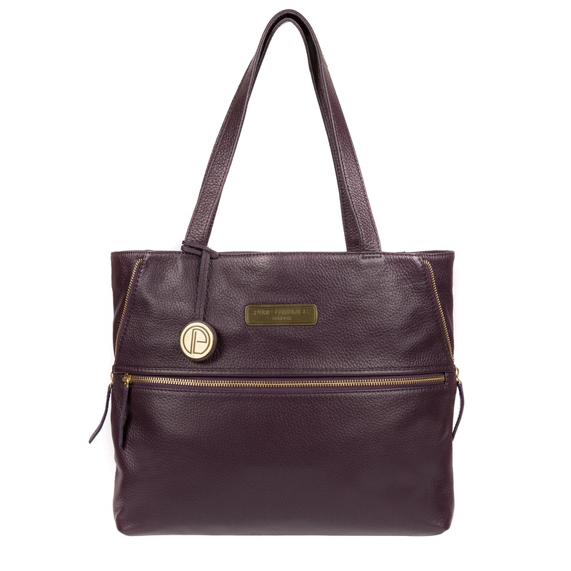 'Skipton' Plum Leather Tote Bag