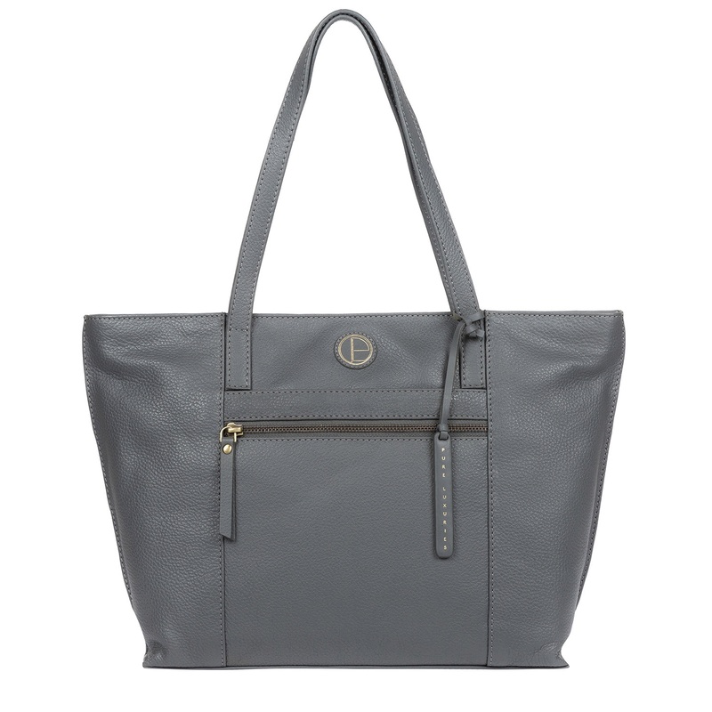 'Skye' Grey Leather Tote Bag