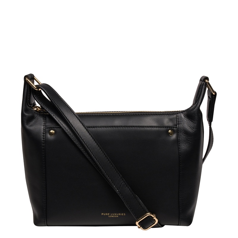 'Sofia' Black Leather Cross Body Bag