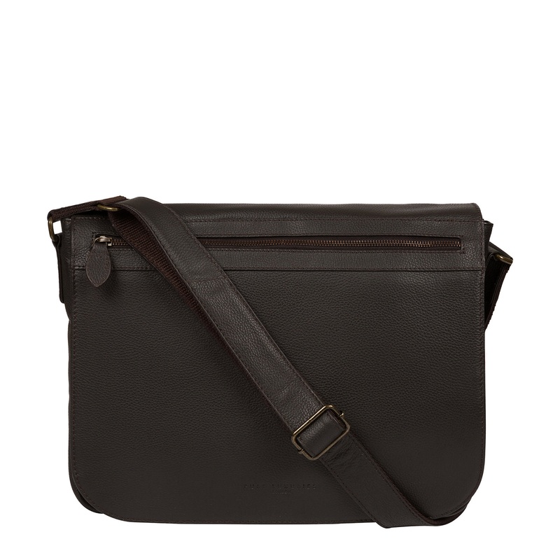 'Terence' Brown Leather Messenger Bag