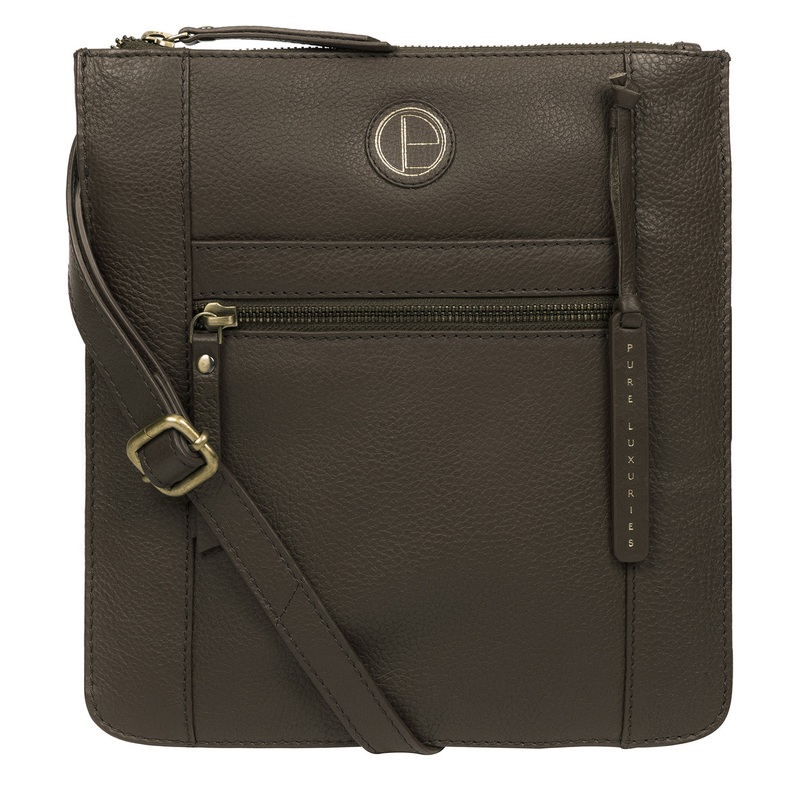 'Topaz' Olive Leather Cross Body Bag