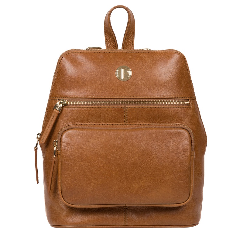 'Verbena' Saddle Tan Leather Backpack