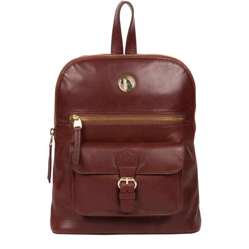 'Zinnia' Chestnut Leather Backpack